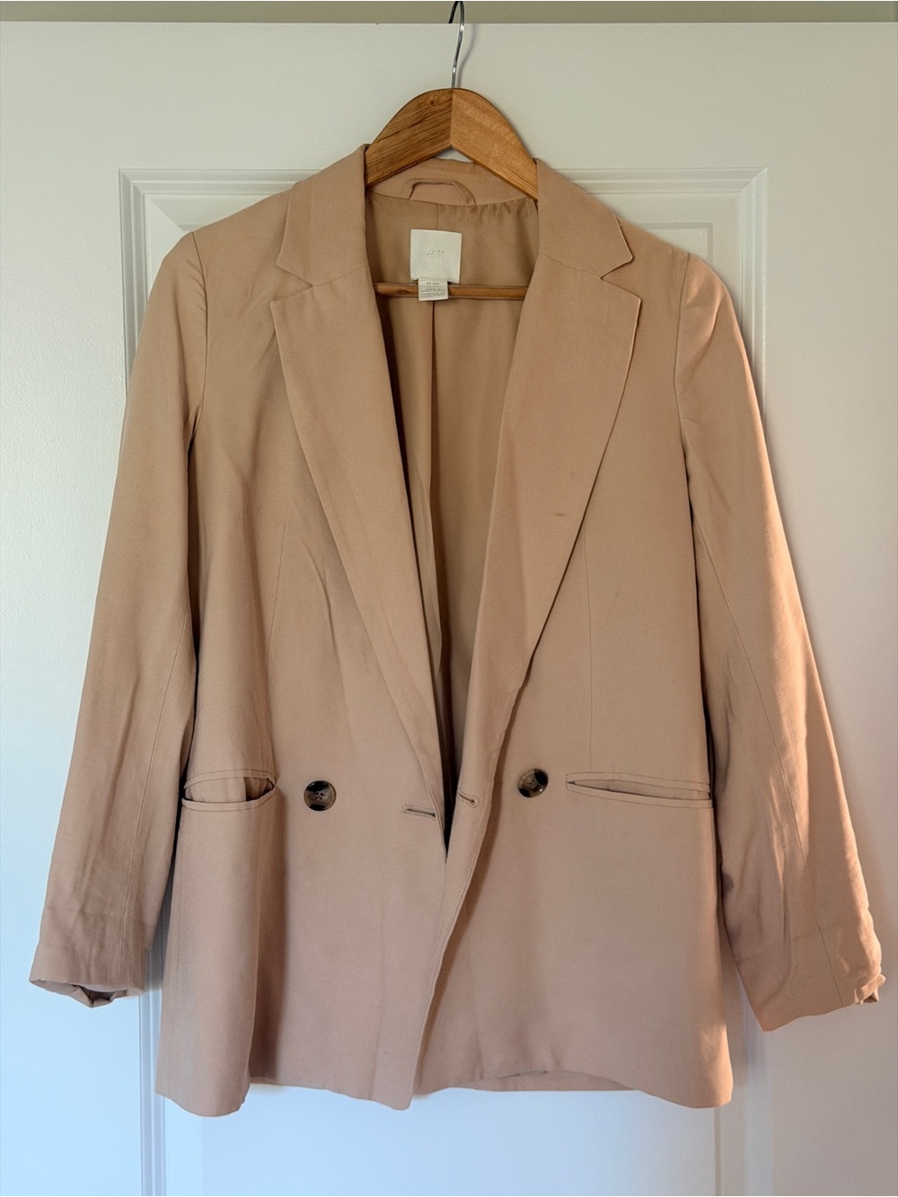 H&M Light Beige Double-Breasted Blazer